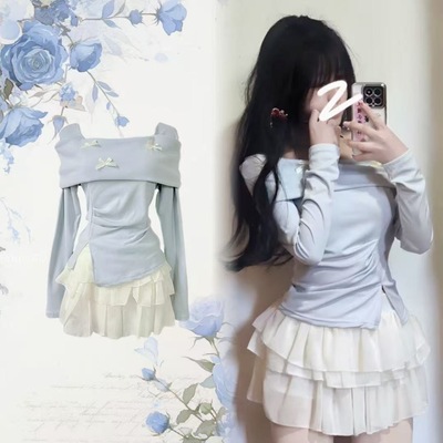 新款上衣杏色半身短裙两件套装裙