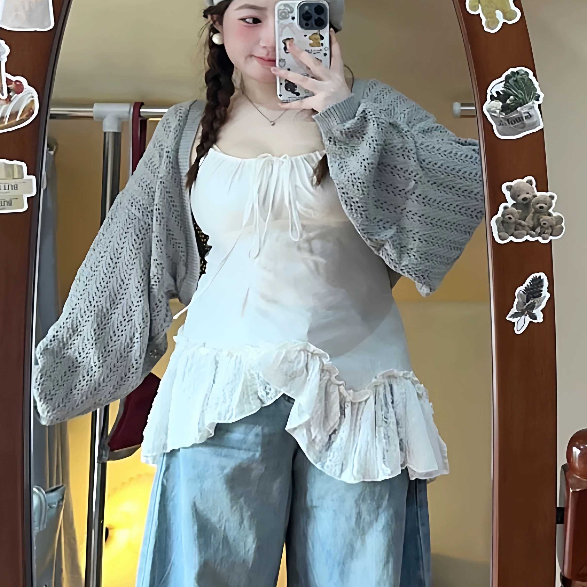 拼接吊带秋冬巨显瘦穿搭一整套