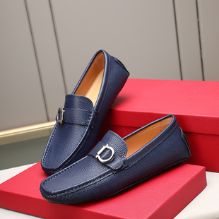 邦家尼欧洲站真皮豆豆鞋透气单鞋男鞋潮牌软皮一脚蹬乐福鞋驾车鞋