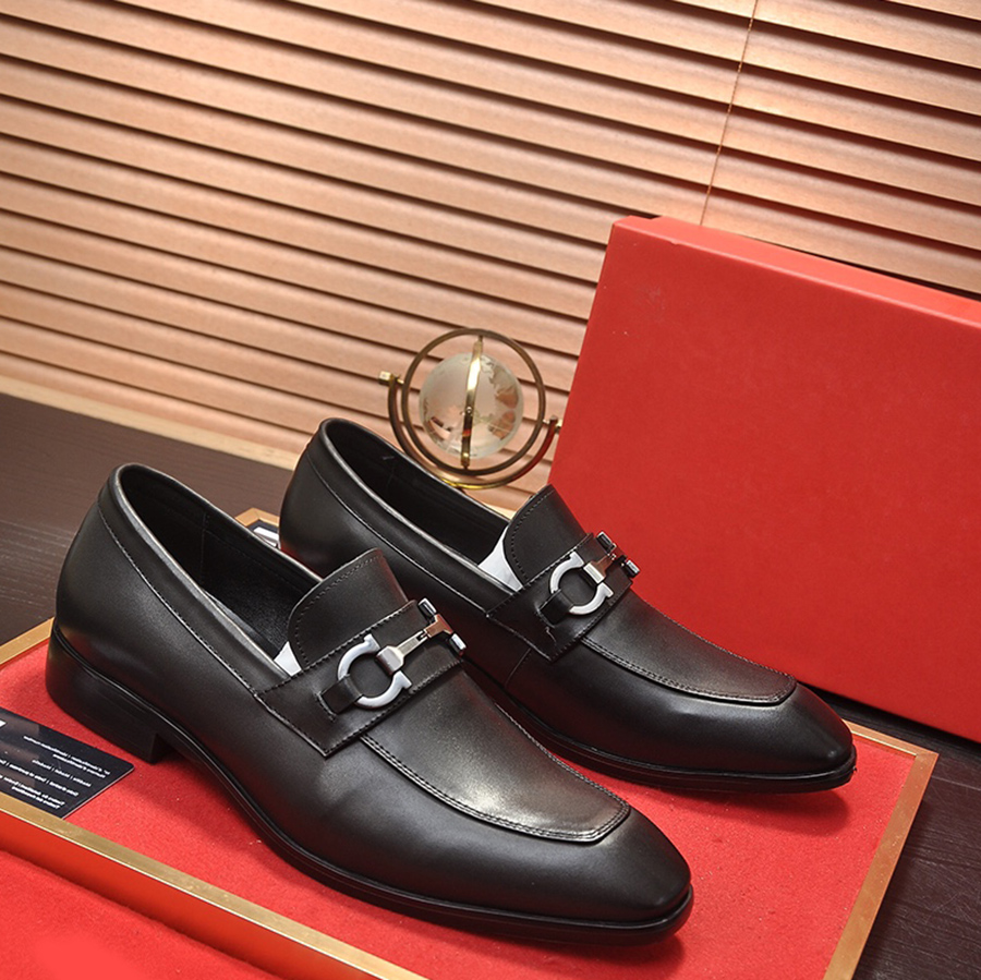皮鞋男正装欧美一脚蹬懒人鞋