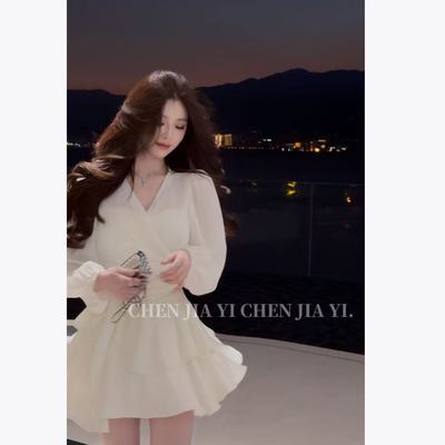 【JIAYI】 白月光 店主私服定制 早秋压褶重工艺仙女两件套2510