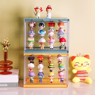 RMAX阶梯式盲盒展示柜手办置物架透明亚克力泡泡玛特专用陈列柜架