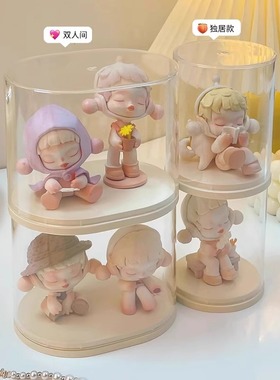RMAX手办展示透明亚克力展示架单个盲盒收纳泡泡玛特labbu展示盒