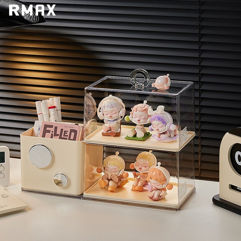 RMAX盲盒展示架收纳透明防尘摆件展示盒桌面笔筒亚克力手办展示架,收纳整理,桌面收纳盒,淘宝优惠券,粉丝福利购,淘宝优惠卷