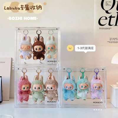 RMAX公仔娃手办展示柜泡泡玛特展示盒星星人拉布布搪胶挂件收纳架