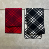 时尚 百搭秋冬保暖经典 格纹双面羊毛围巾加厚拉绒围巾男女通用