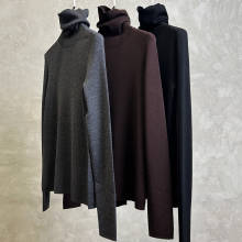 百搭 JCLP精纺100%羊毛针织高领打底衫 上衣推推领高领毛衣羊毛衫