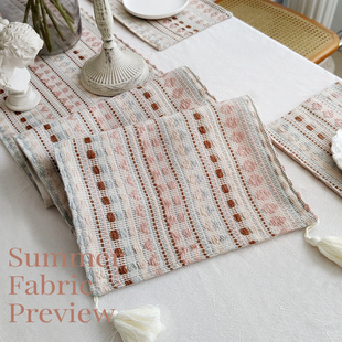 法式桌旗轻奢高端茶桌垫布中古风桌布长条氛围布置ins风斗柜盖布