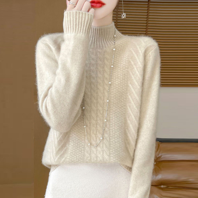 半高领毛衣女秋冬新款宽松内搭厚