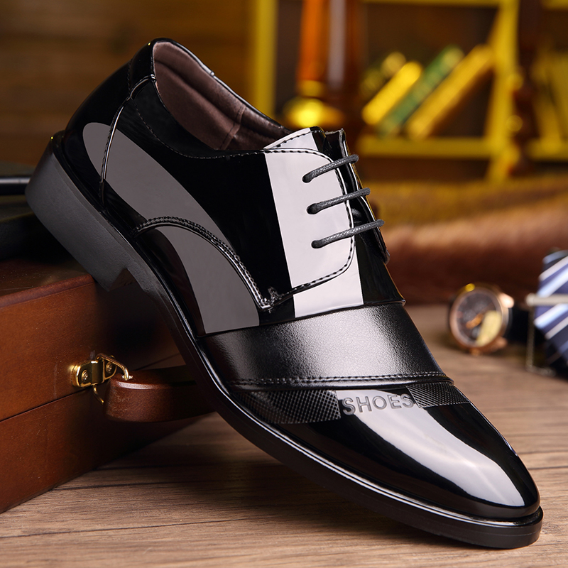 2025男士工作青年亮皮鞋男鞋韩版正装增高休闲皮鞋尖头结婚鞋潮流