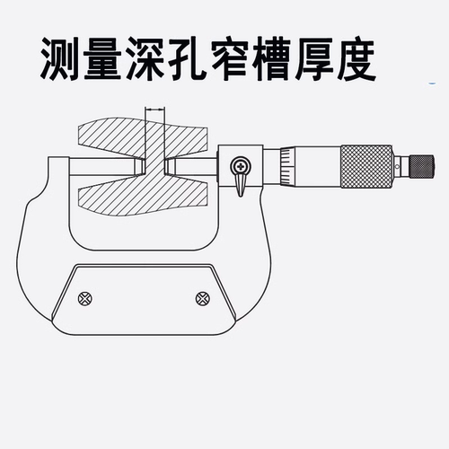 加长测砧千分尺测小孔窄槽厚度