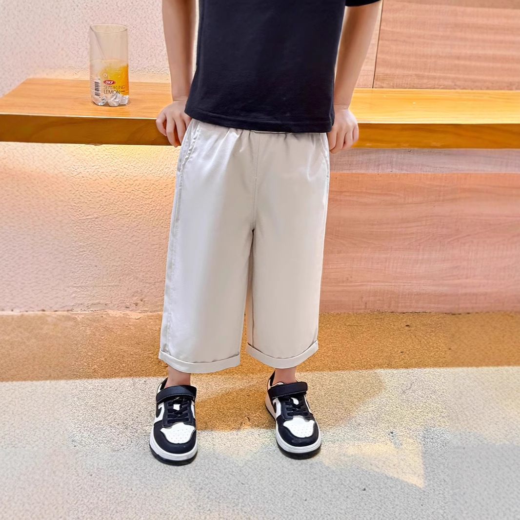2025春季新款儿童西装裤男童休闲潮裤女宝宝时尚百搭外穿九分裤