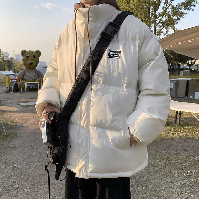 FAKE TWO HOODED COTTON JACKET MENS JACKET WINTER 2022 NEW FLEECE THICKENED TREND LOOSE COTTON JACKET MENS COTTON JACKET