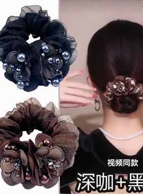 气质中年妈妈头花头绳35到50岁绑头发扎头发丸子头发圈盘发高弹力