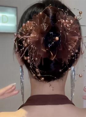 高级感牡丹花流苏抓夹女20