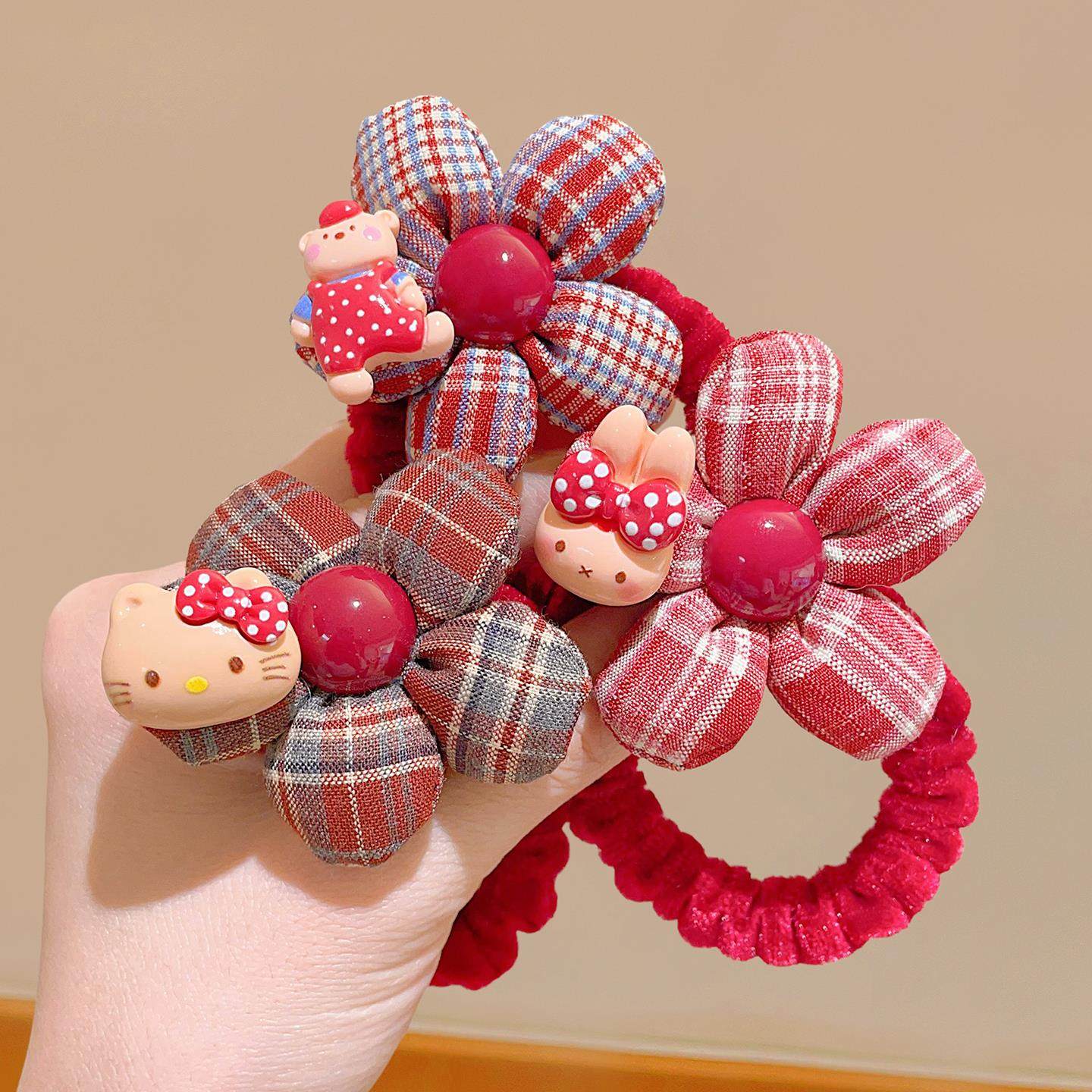 儿童新年卡通发圈女童秋冬红色发绳头饰女孩高弹力不伤发皮筋头绳,童装/婴儿装/亲子装,发饰,淘宝优惠券,粉丝福利购,淘宝优惠卷