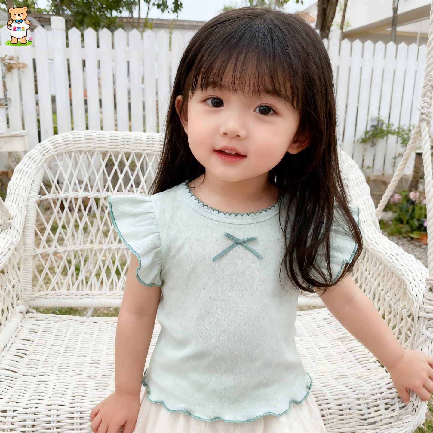 女童宝宝背心夏季新款韩系婴幼儿宽松欧若风飞袖透气舒适T恤上衣
