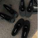 内增高灰色毛毛玛丽珍鞋女秋冬2025年新款蝴蝶结加绒保暖毛呢单鞋