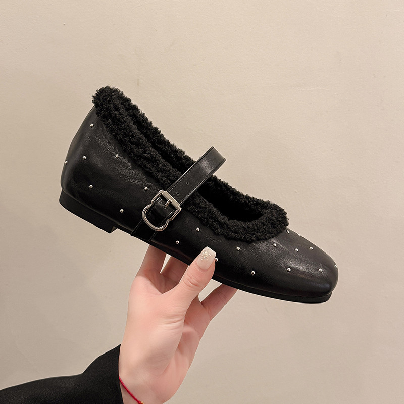 内增高加绒玛丽珍鞋女小香风2025秋冬季新款铆钉单鞋法式晚晚瓢鞋,女鞋,浅口单鞋,淘宝优惠券,粉丝福利购,淘宝优惠卷