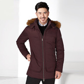 带帽貉子毛条白鸭绒中长款 罗米欧冬季 男士 加厚保暖羽绒服