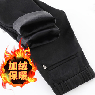 冬季 男装 抽绳裤 腰加绒加厚保暖休闲裤 Y370男士 长裤 新款