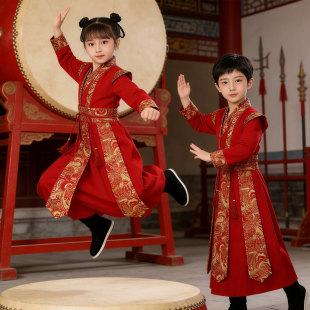 起势运战鼓舞敲打鼓马踏山河万马奔腾舞蹈演出服装成人儿童花木兰