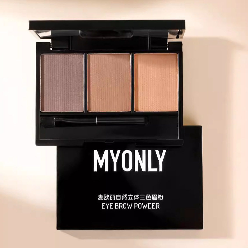 麦欧丽自然立体三色眉粉鼻影眼影立体修容易上色不易掉色女初学者