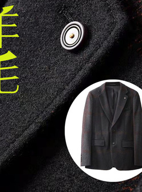 3折冬季保暖羊毛高档暗纹男毛呢西装外套单 西服 94575 P190