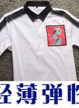 全网控货1折薄款凉爽进口客供弹性印花男士短袖衬衫 72019 p20