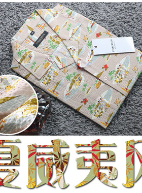 夏季清仓4折进口泡泡纱休闲夏威夷海边度假男士短袖衬衫 222006