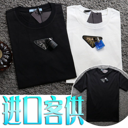 夏季长绒棉男圆领短袖T恤