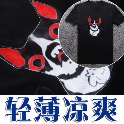 凉爽丝光棉男短袖黑色圆领T恤衫