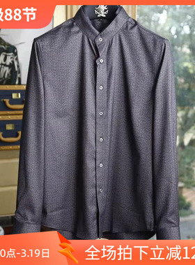 2折春季商务休闲百搭 立领 成熟 灰黑色男士衬衫衬衣202539 P85