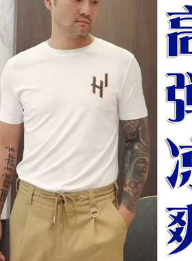 夏季清仓3折伊力特面料凉爽顺滑高端数码印花男圆领短袖221041