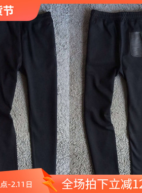 3折秋季天丝棉黑色弹性修身系绳后袋小羊皮男运动裤大码3XL 18122