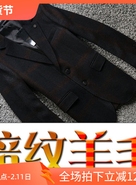 4折冬季厚款进口纯羊毛暗纹男士毛呢西装外套单西94575 P190