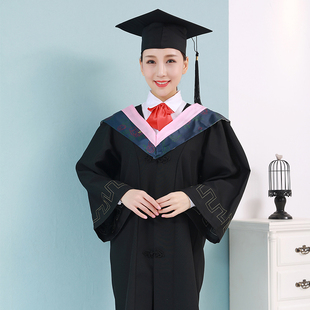 学士服大学生毕业礼服硕士服博士服导师服校长服定制校徽刺绣包邮