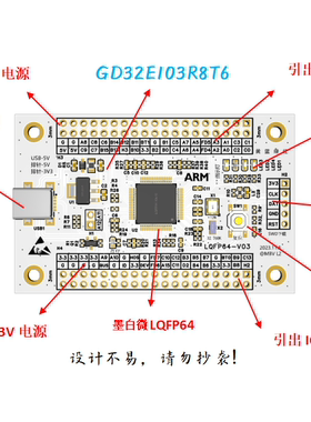 GD32E103R8T6核心板GD32E103R8T6最小系统板GD32E103R8T6开发板