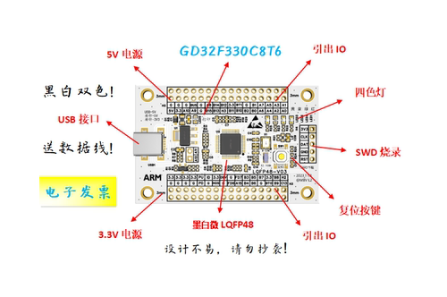 GD32F330C8T6核心板GD32F330C8T6最小系统板GD32F330C8T6开发板