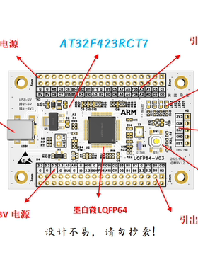 AT32F423RCT7核心板AT32F423RCT7最小系统板AT32F423RCT7开发板