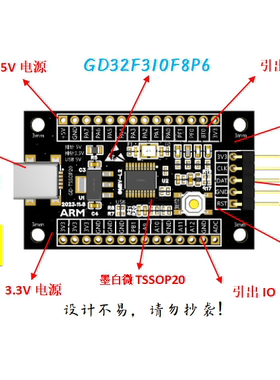 GD32F310F8P6开发板GD32F310F8P6核心板GD32F310开发板