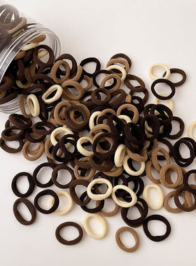 100根 儿童扎头发拇指发圈宝宝不伤发皮筋基础小号毛巾圈彩色头绳