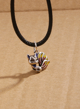 复古狐狸项链女潮个性高级感滴胶锁骨链时尚百搭创意感卡通吊坠