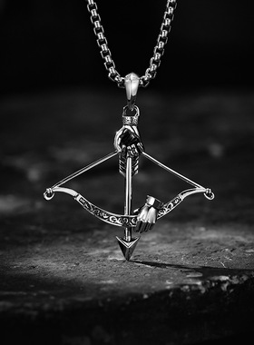 【追矢梦航】泰银3d立体弓箭项链男吊坠高级感挂饰原创设计