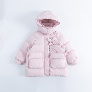 【专柜同款】Singira24冬女童蝴蝶磁吸蝴蝶连帽羽绒服90绒保暖