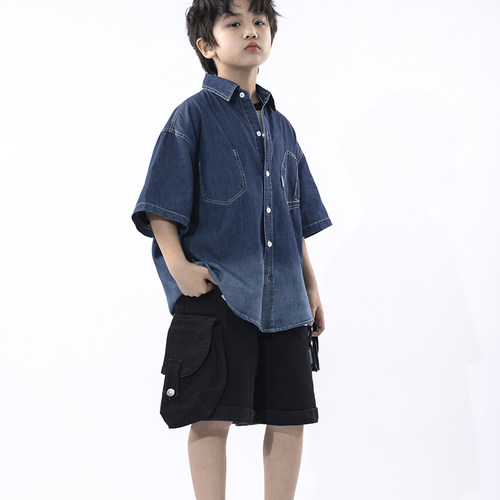 辛吉拉牛仔外套纯棉渐变色