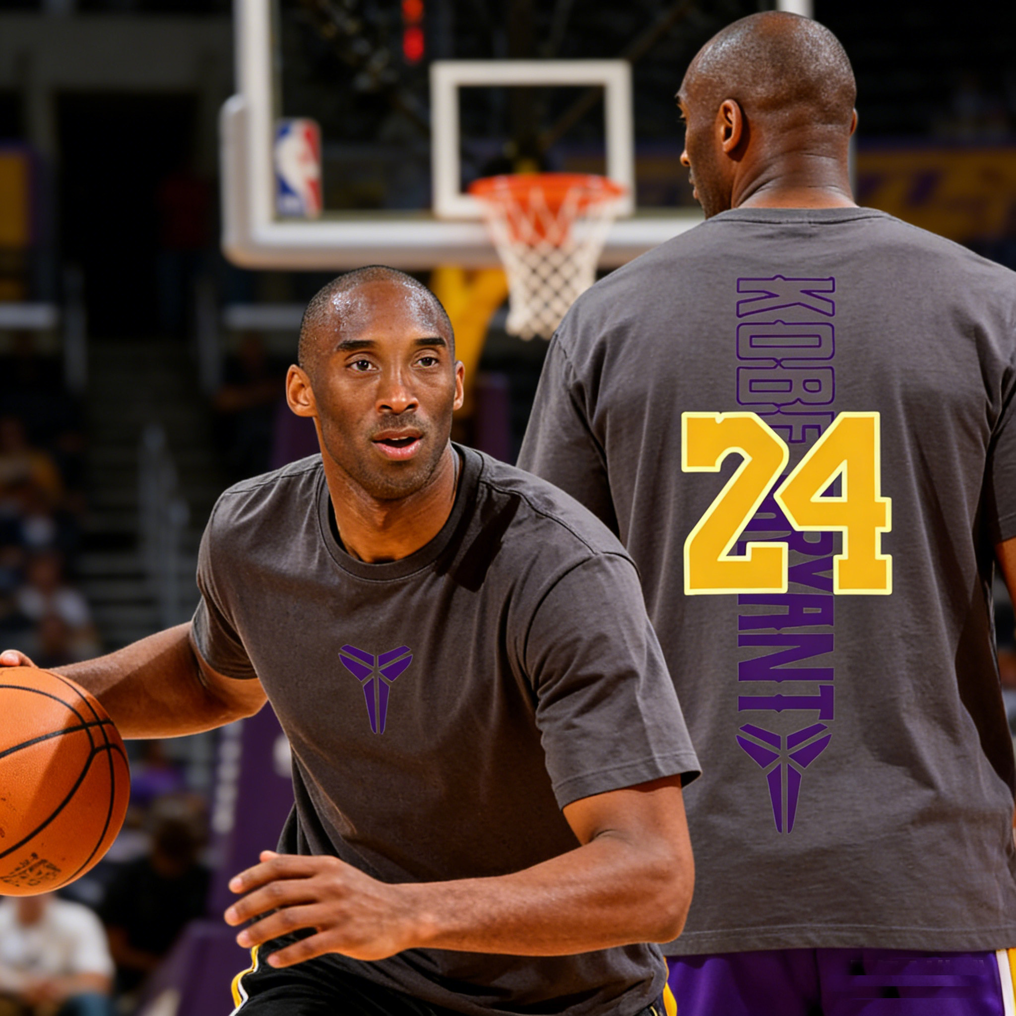 科比短袖T恤湖人kobe24号曼巴纪念训练服篮球衣美式宽松运动男