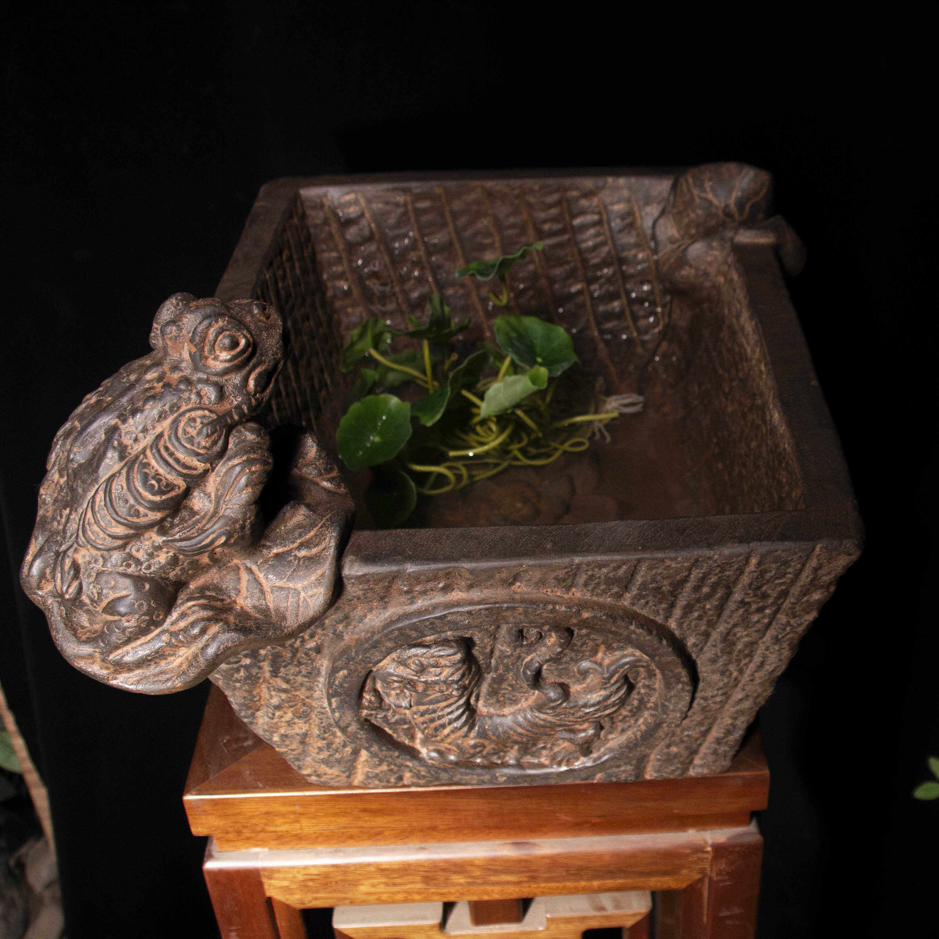 中国风禅意仿古仿青石花盆鱼缸假山流水金蝉造型桌面流水盆,鲜花速递/花卉仿真/绿植园艺,花盆,淘宝优惠券,粉丝福利购,淘宝优惠卷