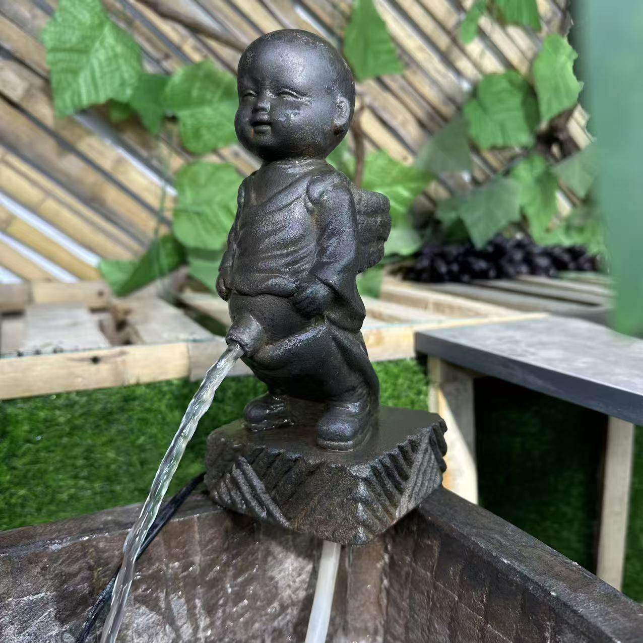 中国风禅意流水复古风小和尚造型