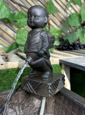 中国风禅意流水复古风小和尚造型